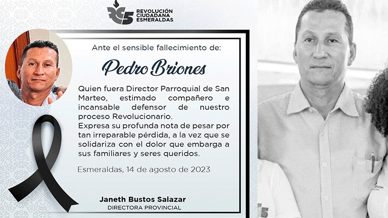 Asesinan a Pedro Briones, dirigente de un partido político en Ecuador thumbnail