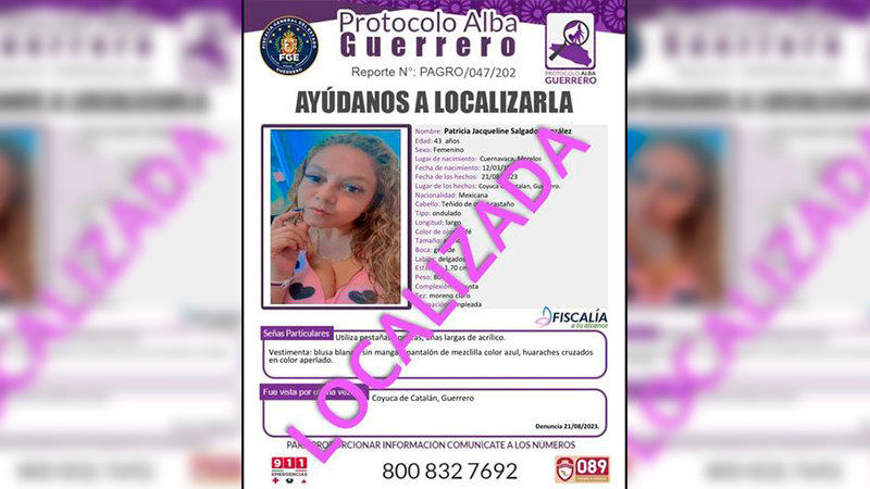 Localizan con vida a Patricia Jacqueline Salgado, titular del MP de Coyuca de Catalán en Guerrero thumbnail