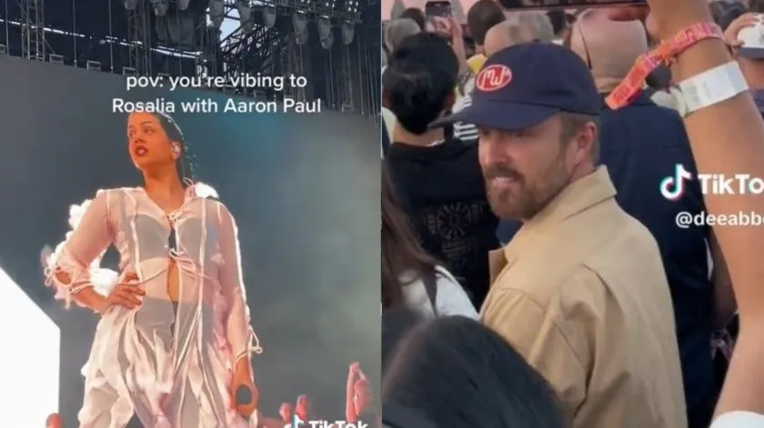 TikTok Aaron Paul, de Breaking Bad, captado bailando Biscochito de Rosalía en Coachella thumbnail