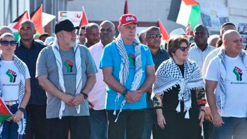 Presidente de Cuba encabeza marcha propalestina thumbnail